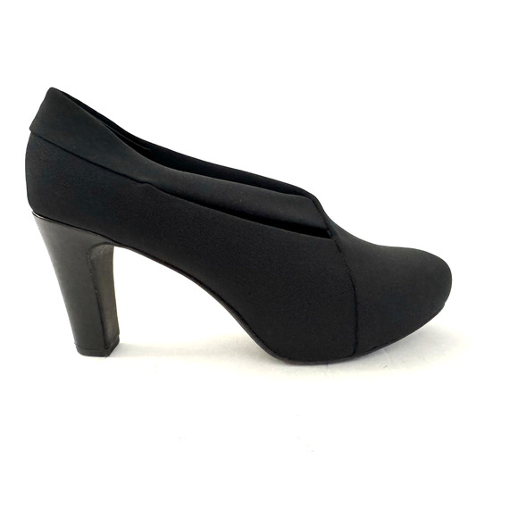Eileen Fisher Pumps 8 Cone Heels Black Fabric Upper Leather Lined Capsule Office - Picture 2 of 11
